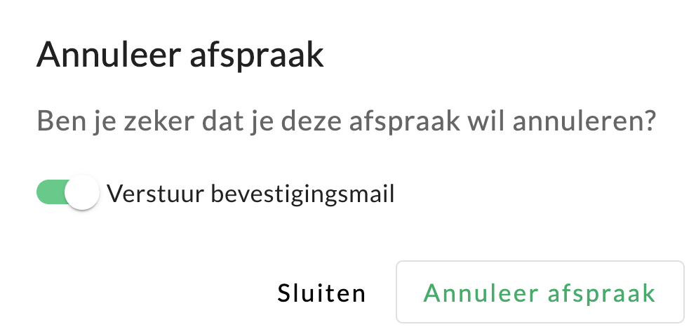 Afspraak annuleren