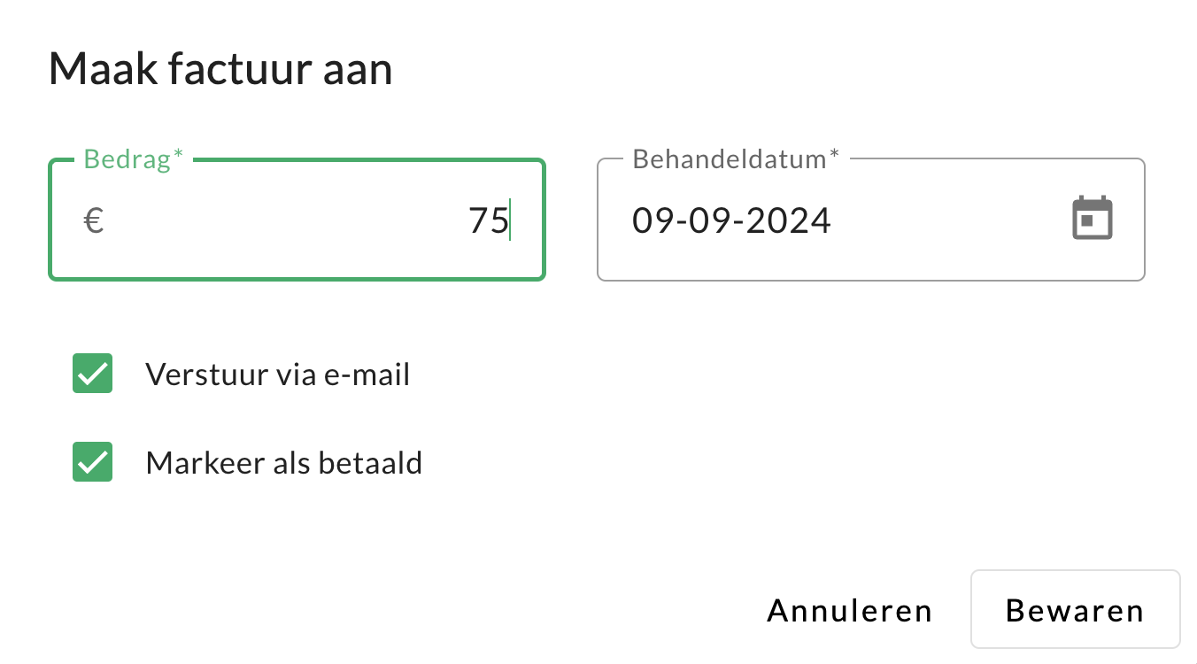 Maak een factuur aan